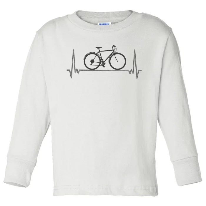 Bicycle Heartbeat Toddler Long Sleeve Shirt