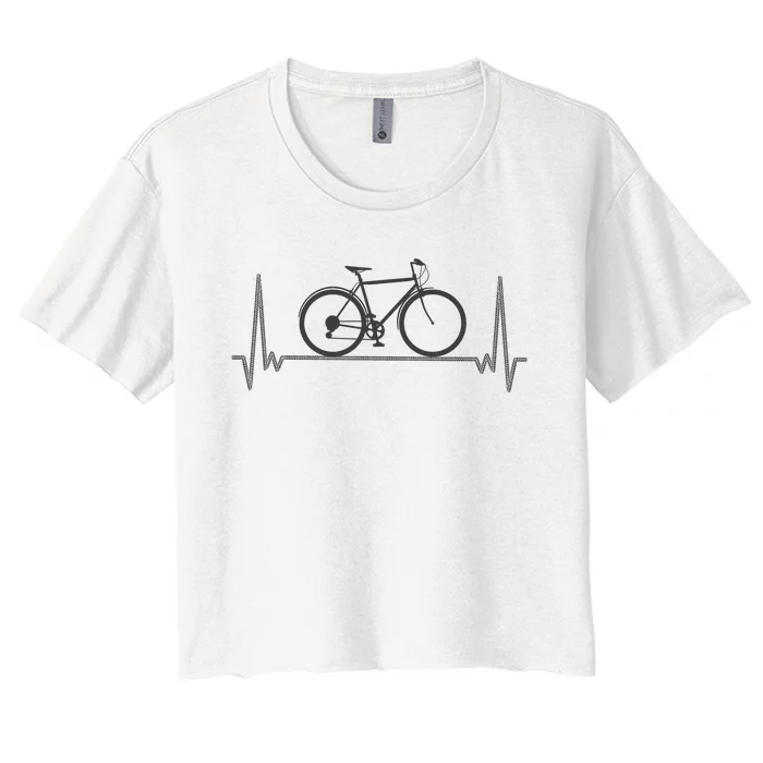 Bicycle Heartbeat Women's Crop Top Tee