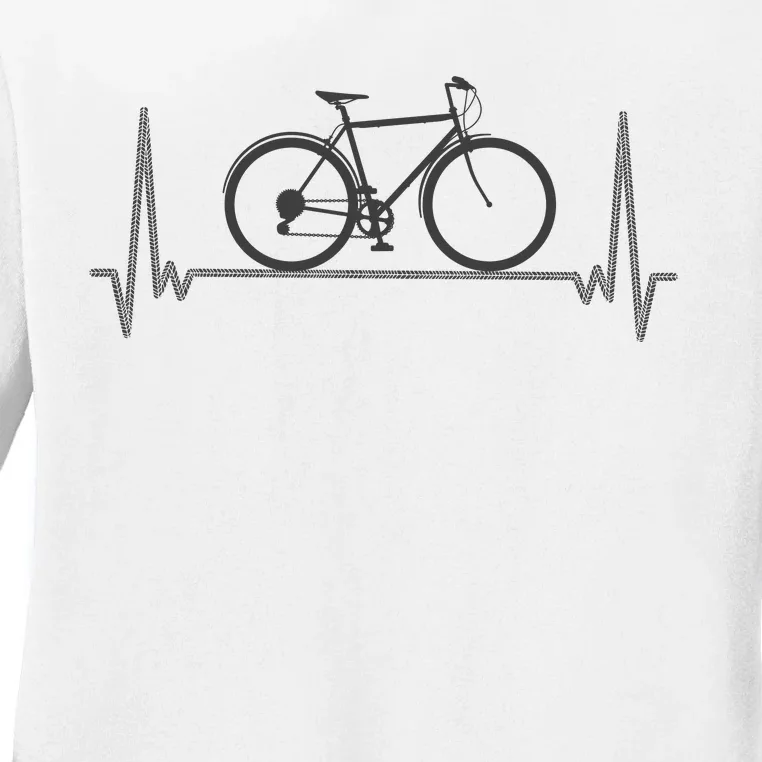 Bicycle Heartbeat Ladies Long Sleeve Shirt