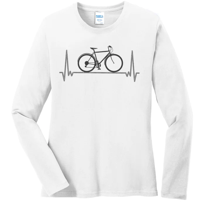 Bicycle Heartbeat Ladies Long Sleeve Shirt