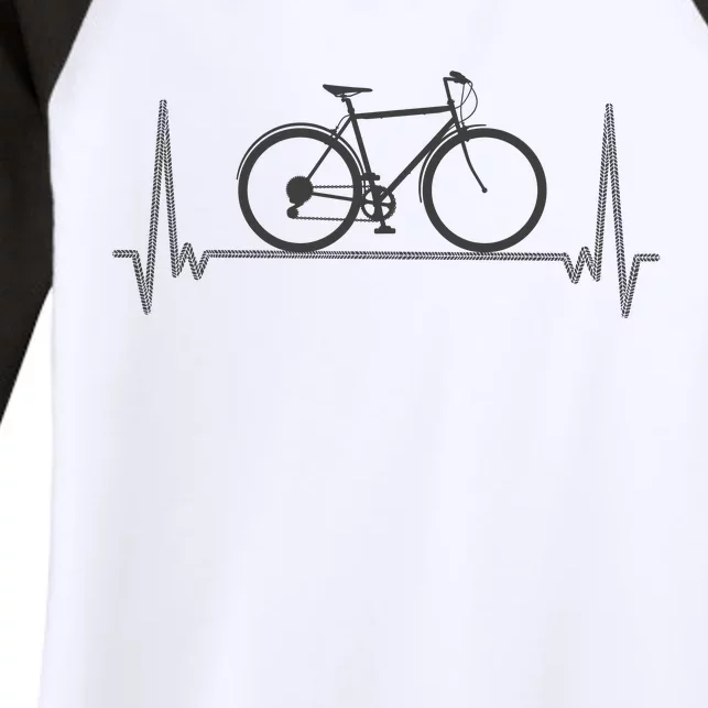 Bicycle Heartbeat Women's Tri-Blend 3/4-Sleeve Raglan Shirt