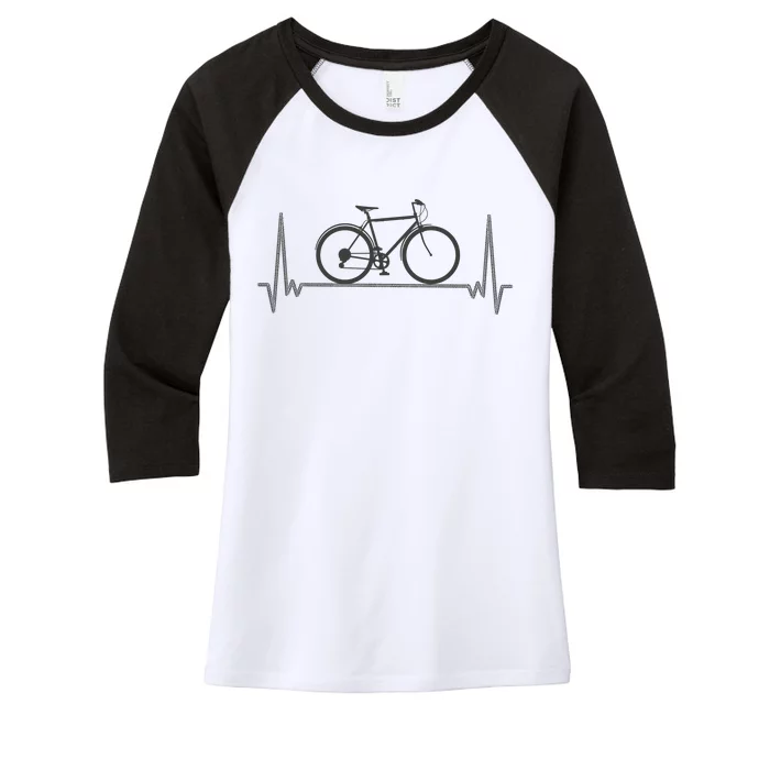 Bicycle Heartbeat Women's Tri-Blend 3/4-Sleeve Raglan Shirt