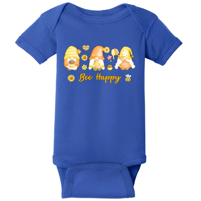 Bee Happy Beekeeping Honey Bee Gnome Gift Baby Bodysuit