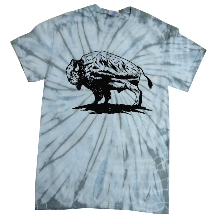 Buffalo Head Bison American vintage National Park Tie-Dye T-Shirt