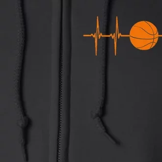 Basketball Heartbeat Basketball Basketball Lovers Gift Full Zip Hoodie