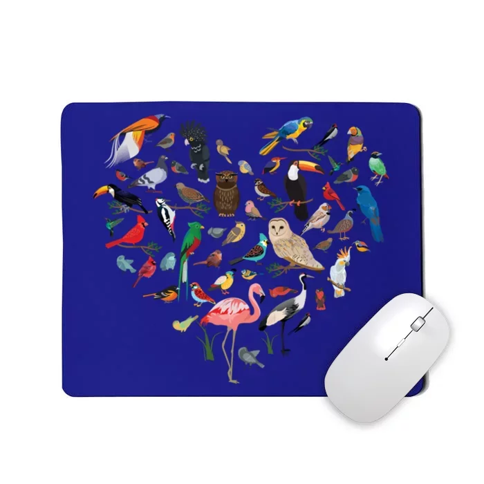 Bird Heart Birding Bird Watching Birder Bird Watcher Cute Gift Mousepad