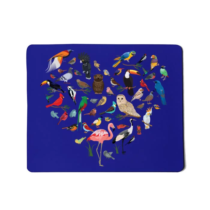 Bird Heart Birding Bird Watching Birder Bird Watcher Cute Gift Mousepad