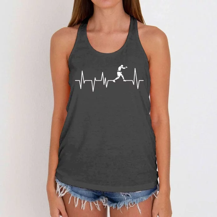 Boxer Heartbeat Boxing Gift Boxing Lover Boxing Trainer Gift Women's Knotted Racerback Tank