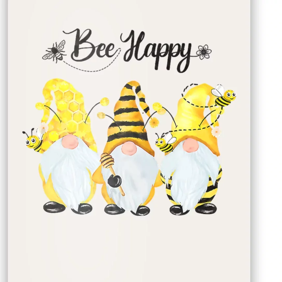 Bee Happy Bee Gnome Spring Poster