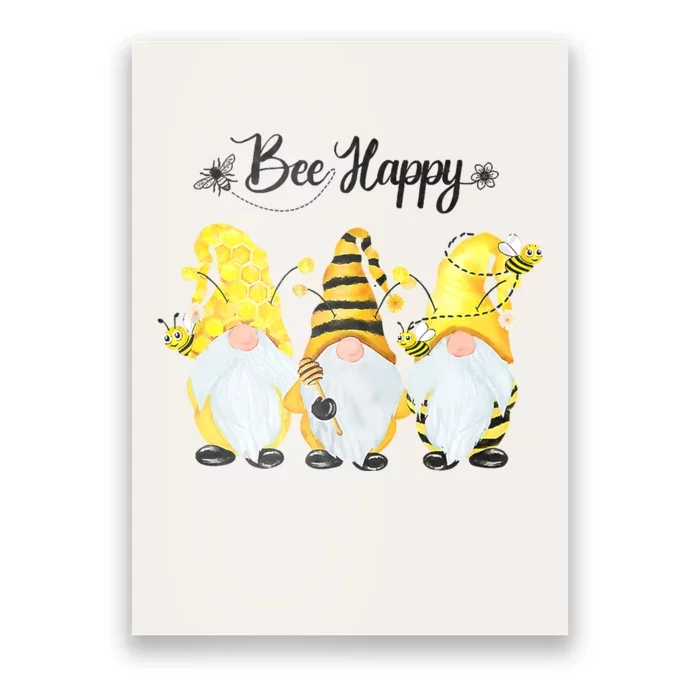 Bee Happy Bee Gnome Spring Poster