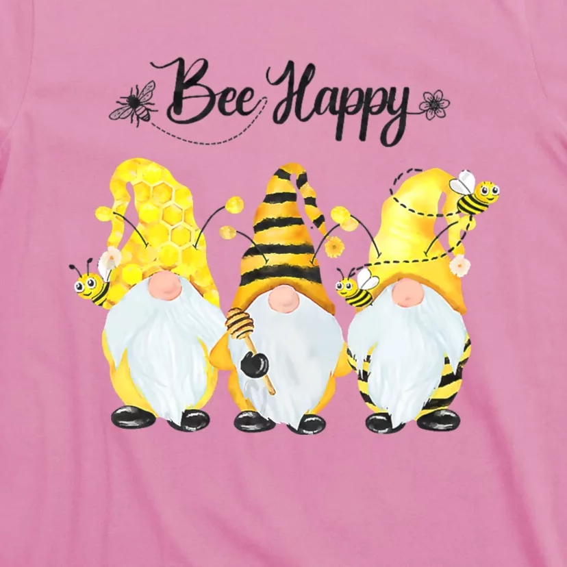 Bee Happy Bee Gnome Spring T-Shirt