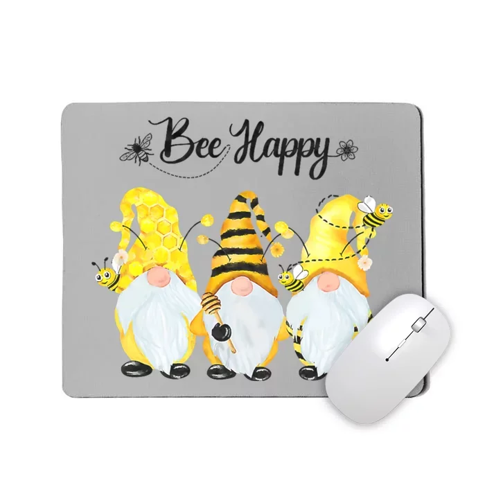 Bee Happy Bee Gnome Spring Mousepad