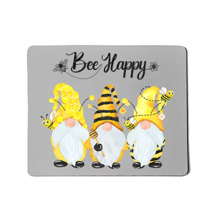 Bee Happy Bee Gnome Spring Mousepad