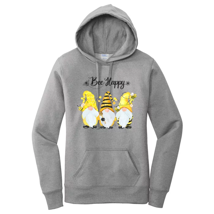 Bee Happy Bee Gnome Spring Women's Pullover Hoodie