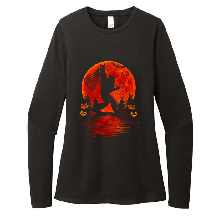 Bigfoot Halloween Womens CVC Long Sleeve Shirt