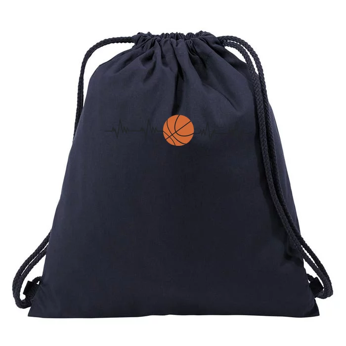 Basketball Heartbeat Drawstring Bag