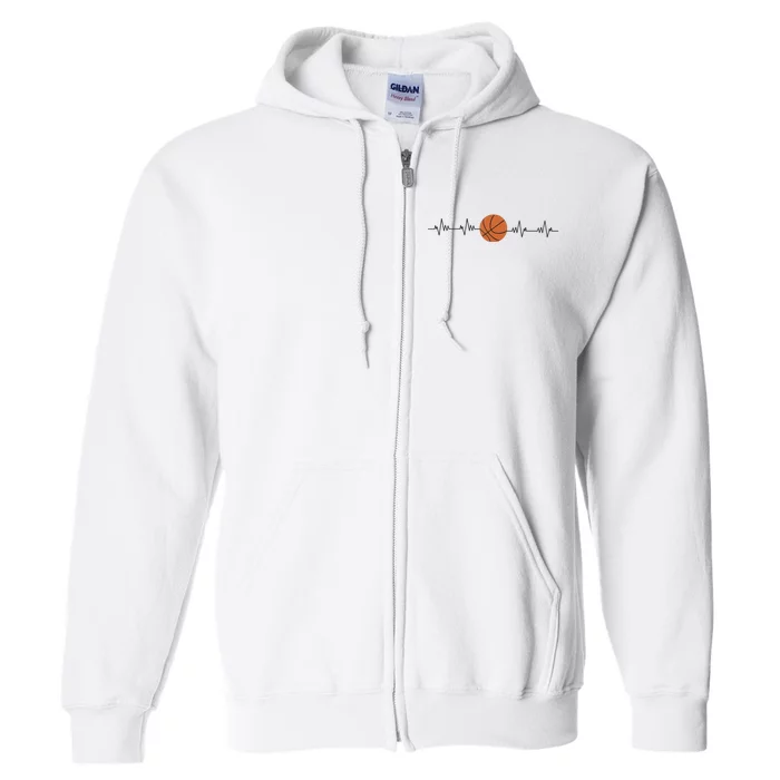 Basketball Heartbeat Full Zip Hoodie