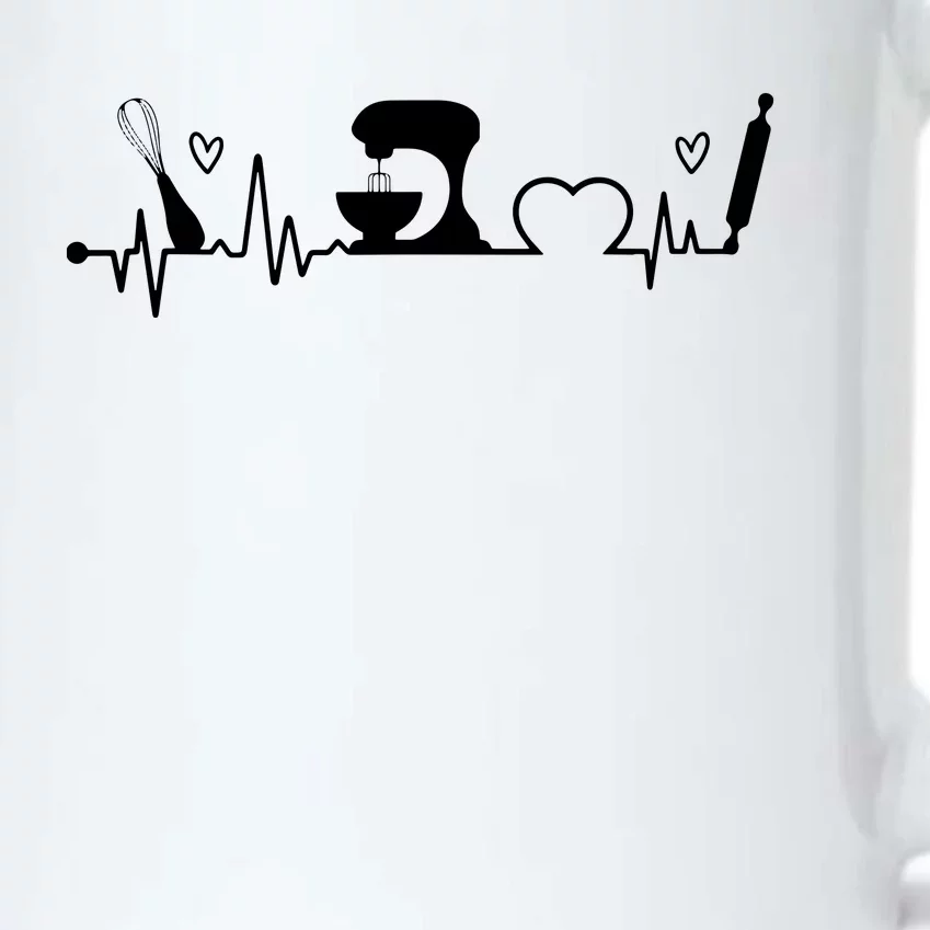 Baking Heartbeat Baker Bakery Owner Pastry Chef Black Color Changing Mug