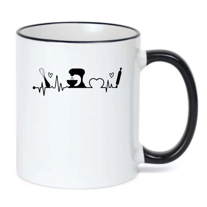 Baking Heartbeat Baker Bakery Owner Pastry Chef Black Color Changing Mug