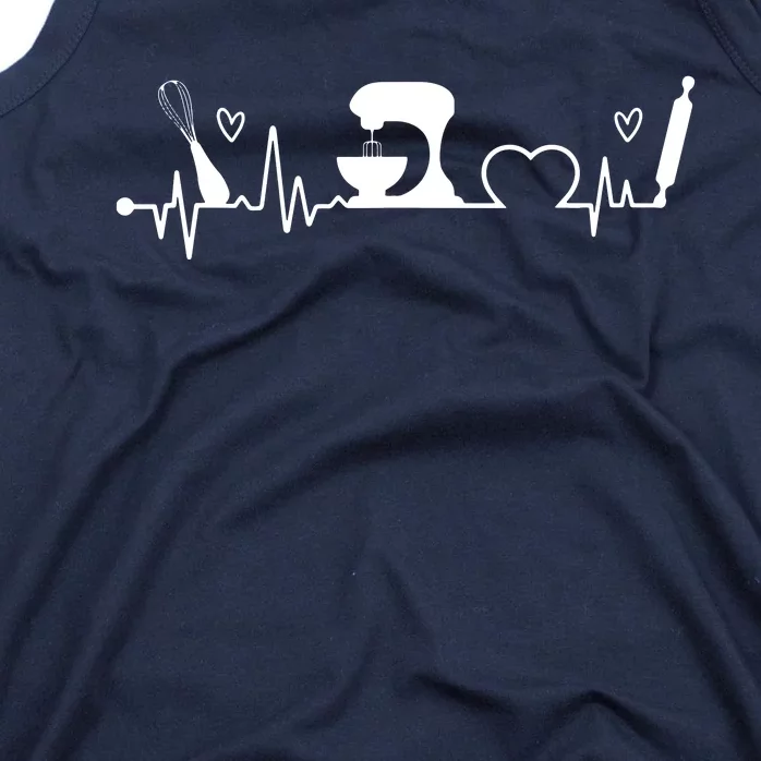 Baking Heartbeat Baker Bakery Owner Pastry Chef Tank Top