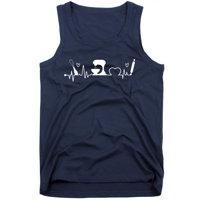 Baking Heartbeat Baker Bakery Owner Pastry Chef Tank Top