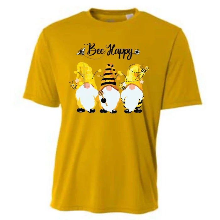 Bee Happy Bee Gnome Spring Cooling Performance Crew T-Shirt