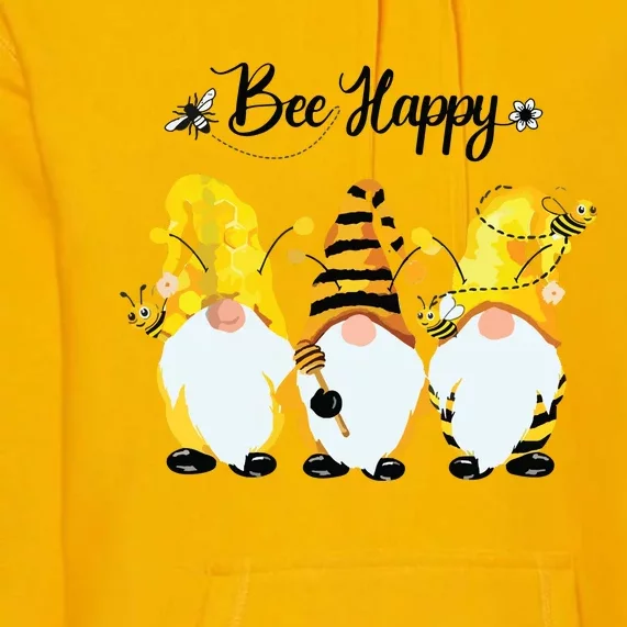 Bee Happy Bee Gnome Spring Premium Hoodie