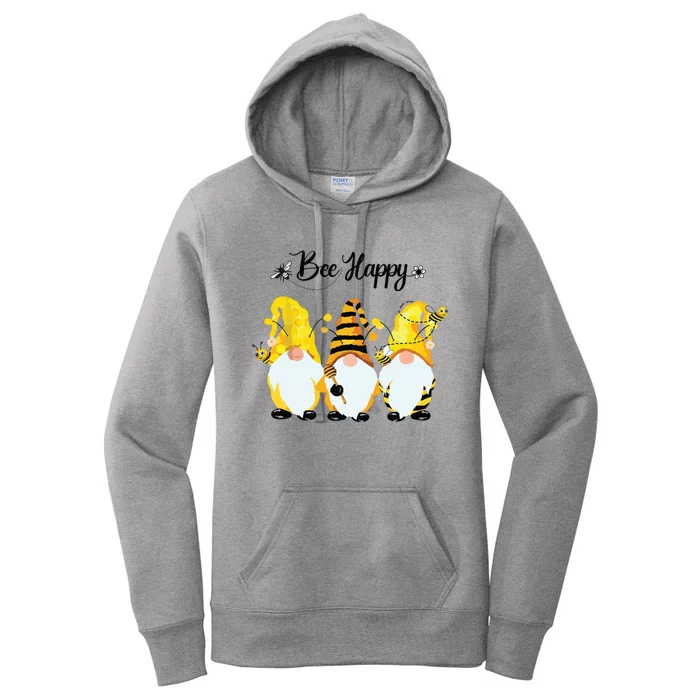 Bee Happy Bee Gnome Spring Women's Pullover Hoodie