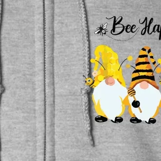 Bee Happy Bee Gnome Spring Full Zip Hoodie