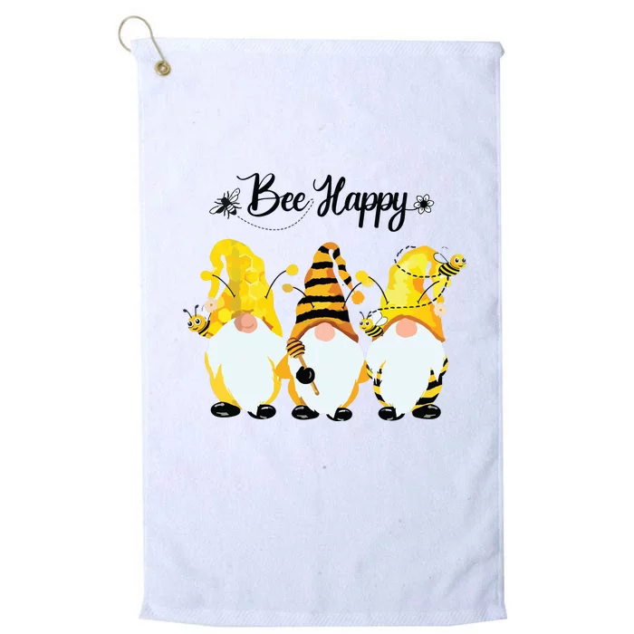 Bee Happy Bee Gnome Spring Platinum Collection Golf Towel