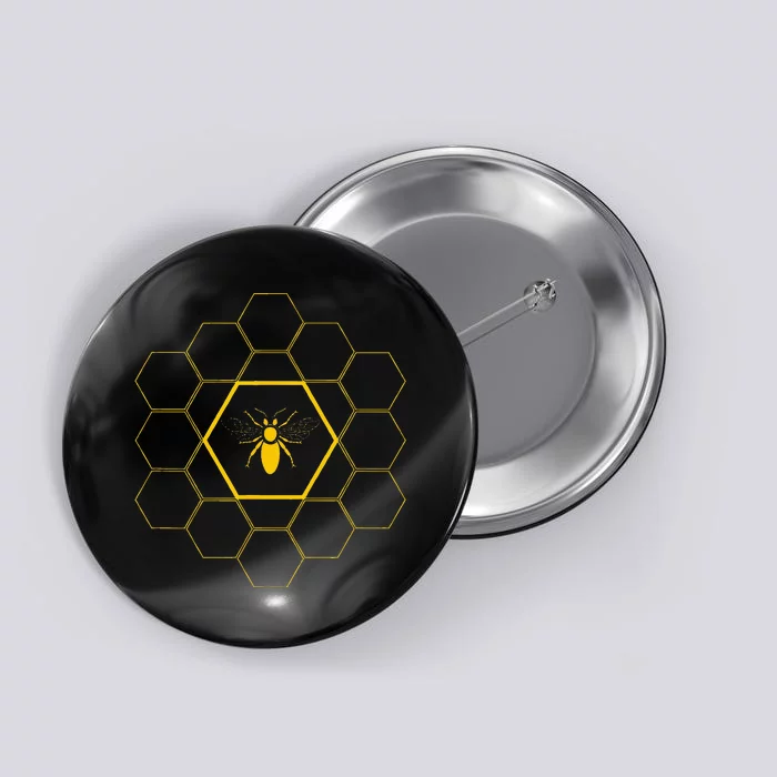 Bee Honeycomb Beekeeper Beekeeping Button