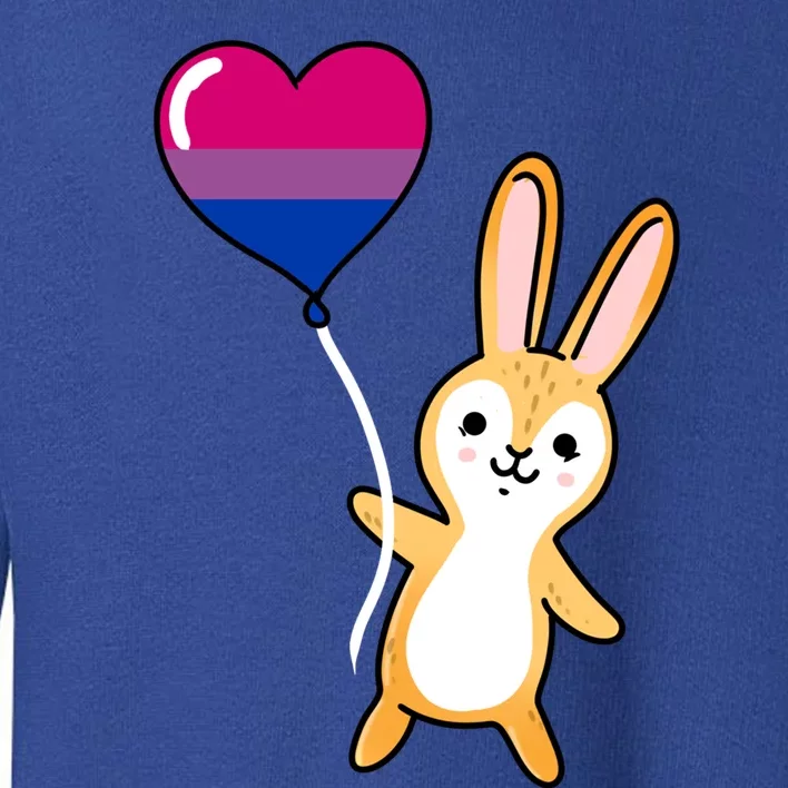 Bunny Heart Balloon Bisexual Pride Gift Toddler Sweatshirt