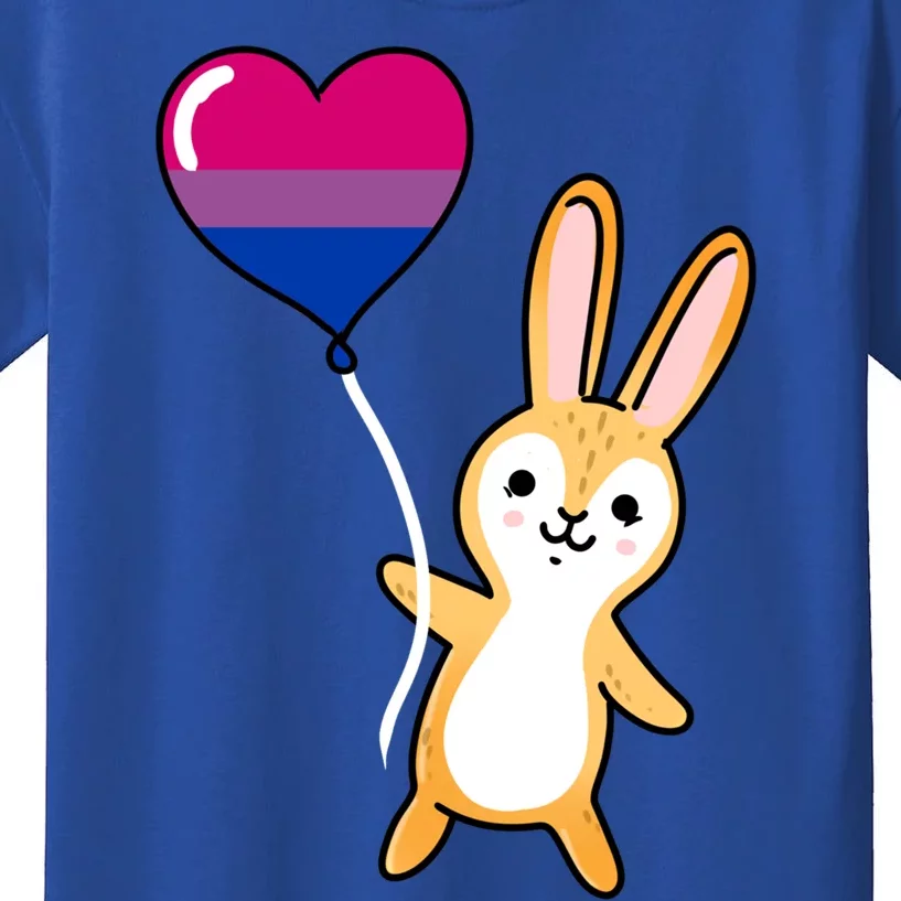 Bunny Heart Balloon Bisexual Pride Gift Kids T-Shirt