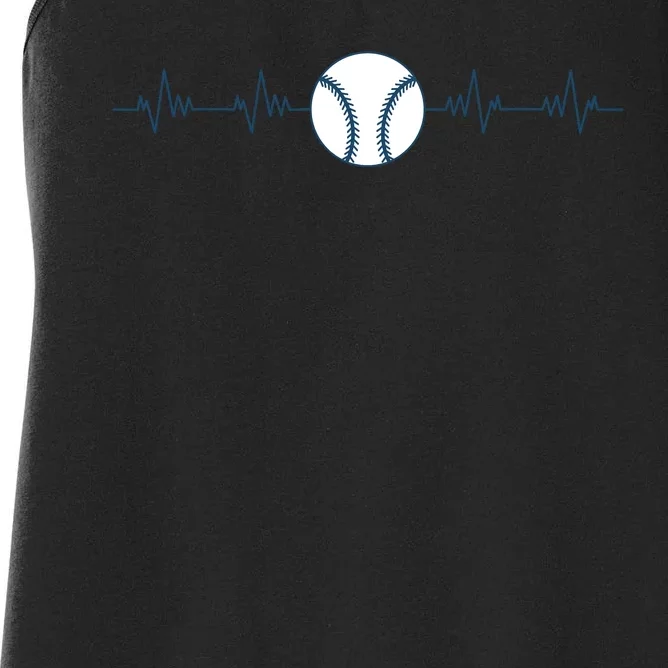 Baseball Heartbeat Women's Racerback Tank