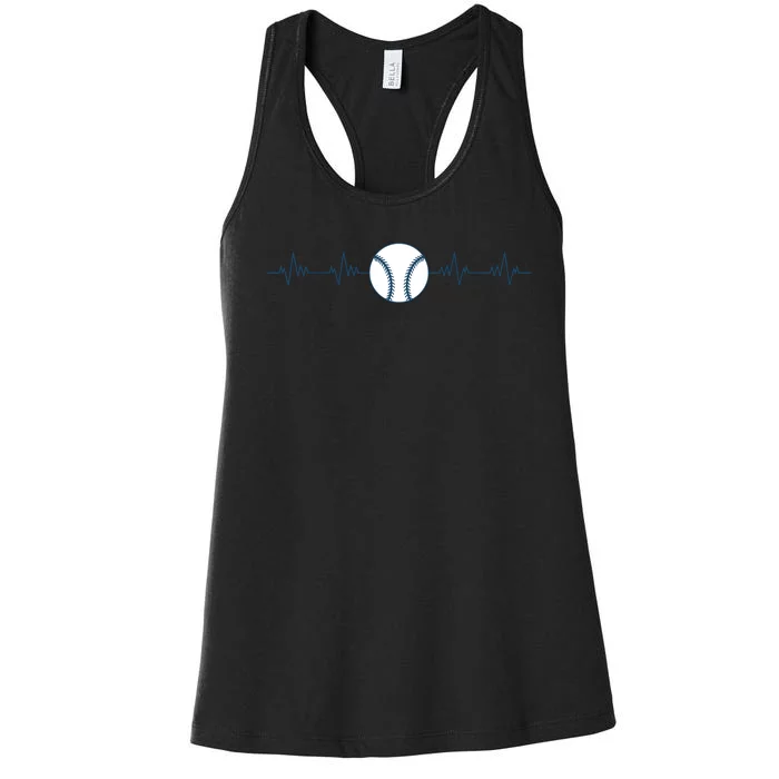 Baseball Heartbeat Women's Racerback Tank