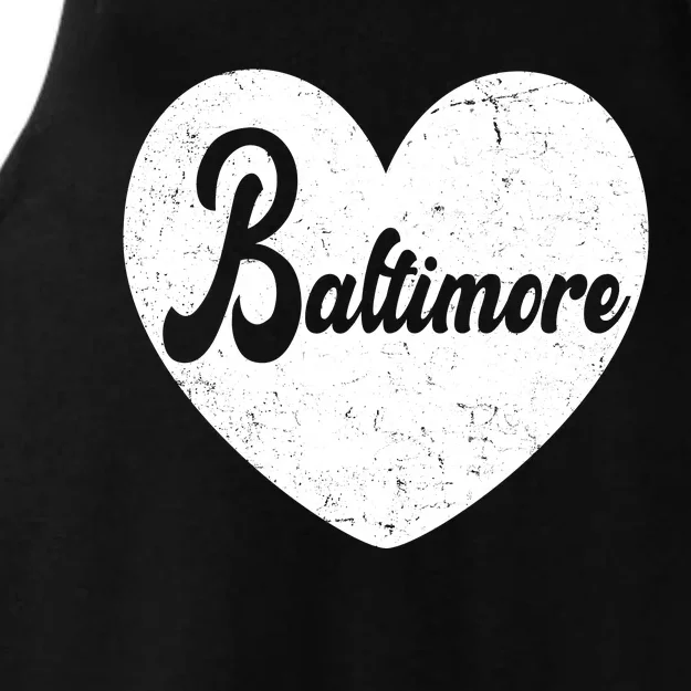 Baltimore Heart Baseball Sports Fan Ladies Tri-Blend Wicking Tank