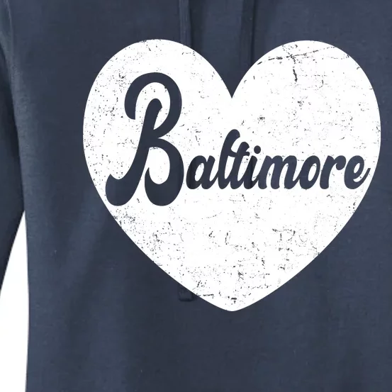 Baltimore Heart Baseball Sports Fan Women's Pullover Hoodie