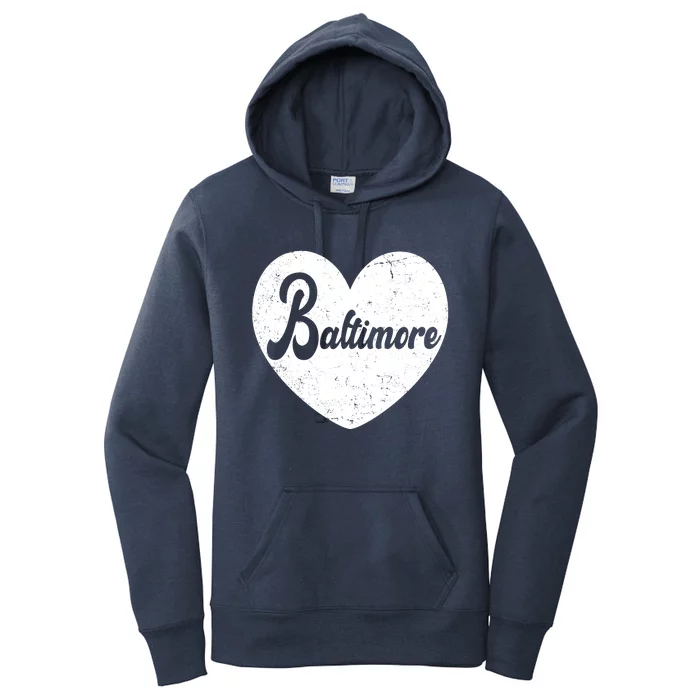 Baltimore Heart Baseball Sports Fan Women's Pullover Hoodie