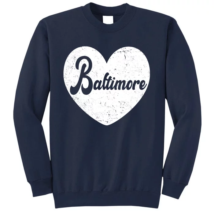 Baltimore Heart Baseball Sports Fan Tall Sweatshirt