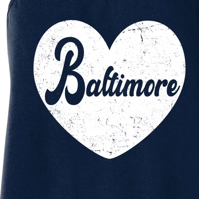 Baltimore Heart Baseball Sports Fan Women's Racerback Tank