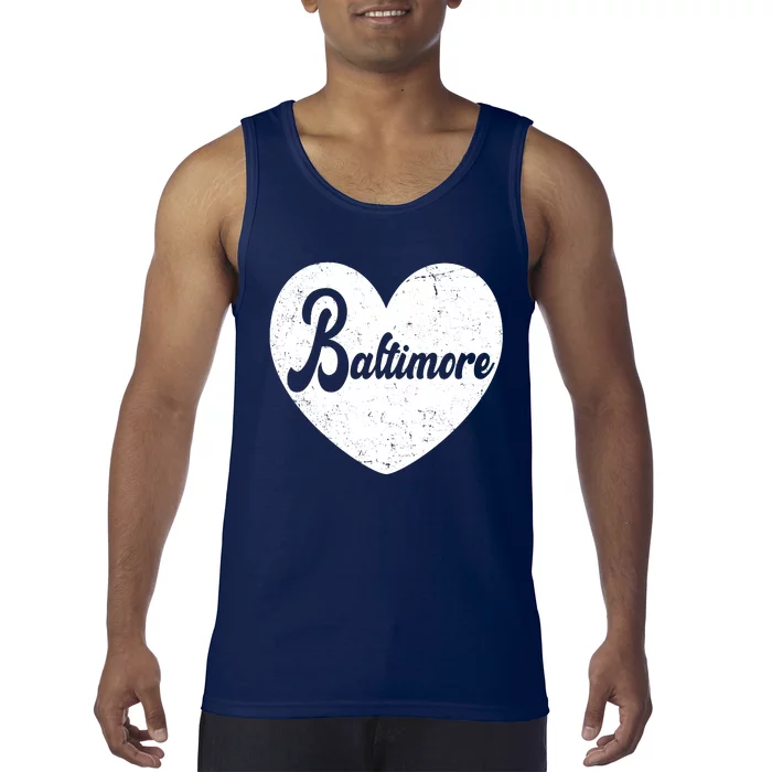 Baltimore Heart Baseball Sports Fan Tank Top