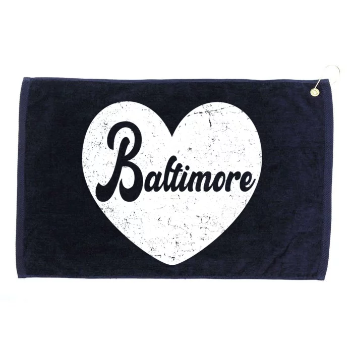 Baltimore Heart Baseball Sports Fan Grommeted Golf Towel