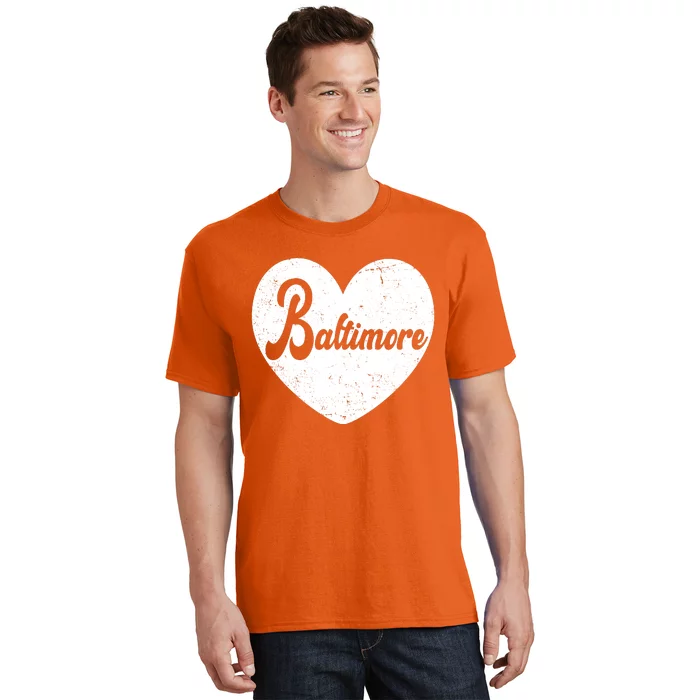 Baltimore Heart Baseball Sports Fan T-Shirt