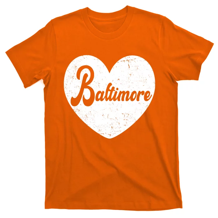 Baltimore Heart Baseball Sports Fan T-Shirt