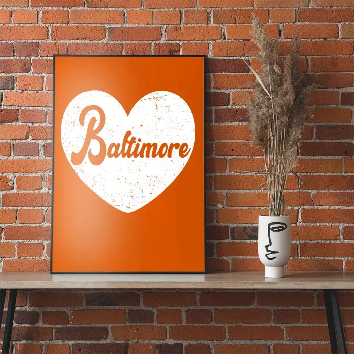 Baltimore Heart Baseball Sports Fan Poster