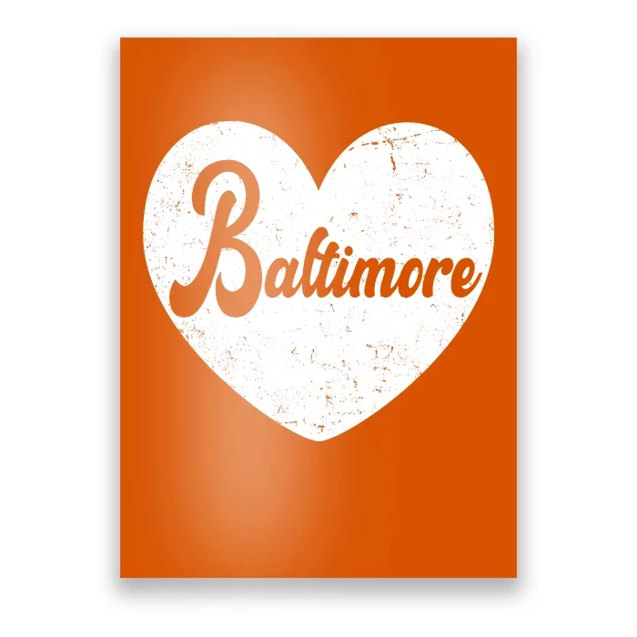 Baltimore Heart Baseball Sports Fan Poster