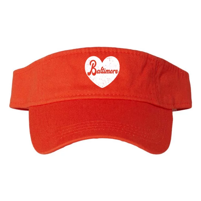 Baltimore Heart Baseball Sports Fan Valucap Bio-Washed Visor