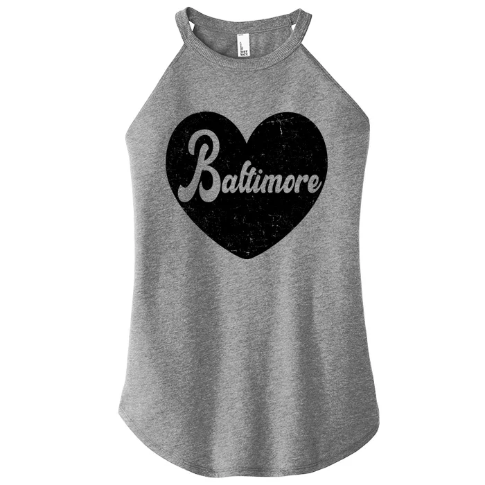 Baltimore Heart Baseball Sports Fan Women’s Perfect Tri Rocker Tank