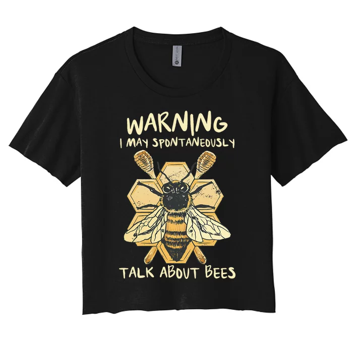 Bee Honeycomb Beekeeper Apiarist Funny Beekeeping Lover Women's Crop Top Tee