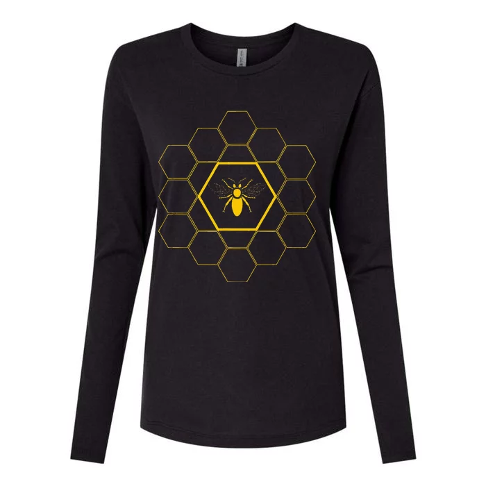 Bee Honeycomb Beekeeper Beekeeping Womens Cotton Relaxed Long Sleeve T-Shirt